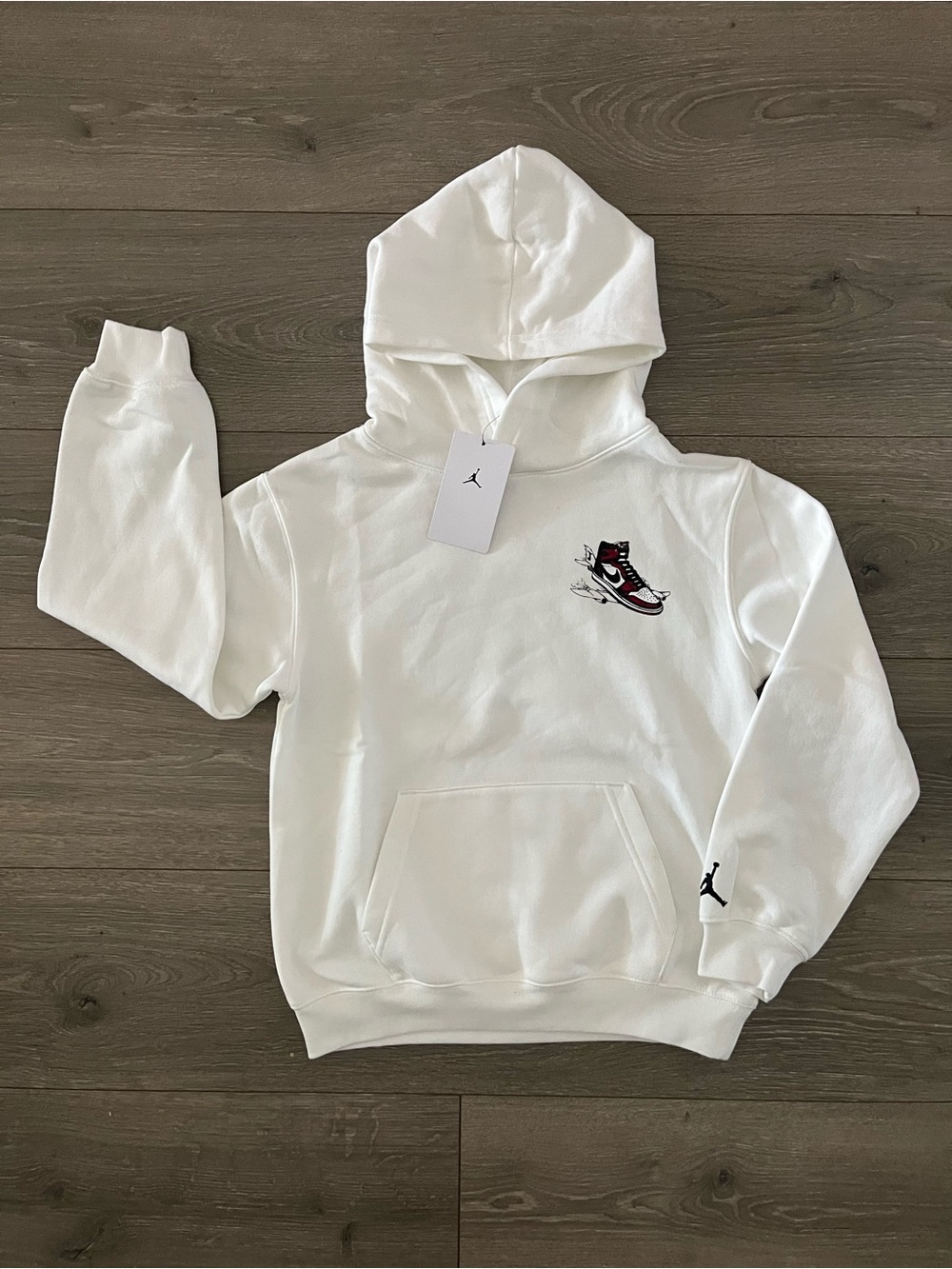 NWT Jordan Air Jordan Has Landed White Hoodie Boys Size 10-12